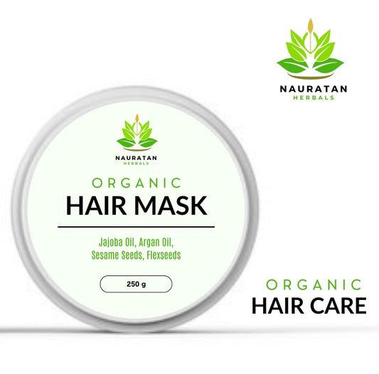 Nauratan Organic Hair Mask | Protects & Preserves Hairs | Prevents Damage | Enhances Shine | For Color-Treated Hairs | 250g